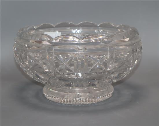A Victorian heavy cut glass bowl height 17cm